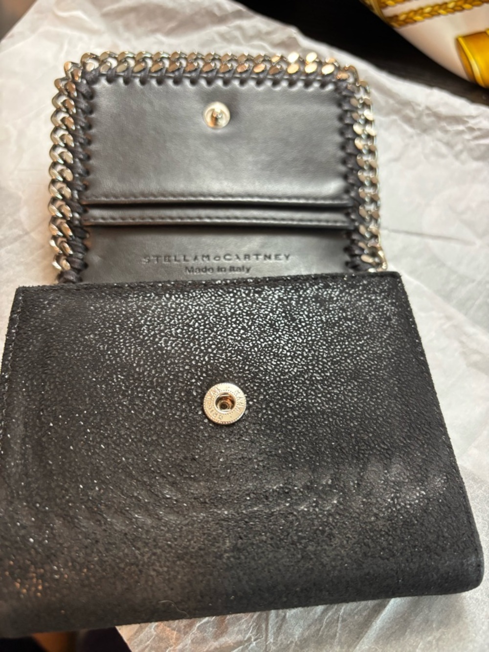 PRISTINE Stella McCartney Falabella Small Flap Wallet - Black - FULL SET - Picture 6 of 13